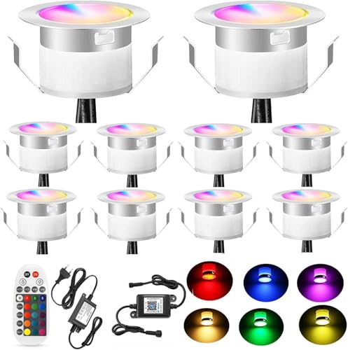 SUBOSI 10er WIFI RGBWW Led Bodeneinbaustrahler Aussen 0.6W Ø31mm IP67 Wasserdicht LED Bodenleuchten Bodenstrahler Terassenbeleuchtungen Küche Garten Terrassenbeleuchtung Full Kit SUBOSI 10er WIFI RGBWW Led Bodeneinbaustrahler Aussen 0.6W Ø31mm IP67 Wasserdicht LED Bodenleuchten Bodenstrahler Terassenbeleuchtungen Küche Garten Terrassenbeleuchtung Full Kit von SUBOSI