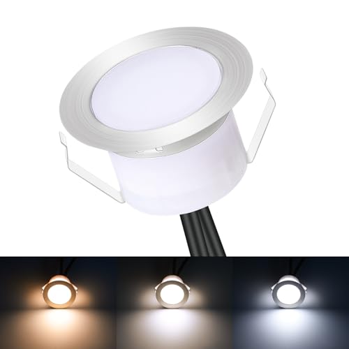 1er WIFI Smart Dimmbar 3000k-6000k Einbaustrahler Bodeneinbauleuchten Arbeitet mit Alexa, Google Home, Ø45mm IP67 Wasserdicht LED Einbaustrahler Außen, timing function,mit Fernbedienung von SUBOSI