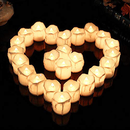 24er Led Teelichter mit Timerfunktion,Batteriebetriebene LED Kerzen, 6 Stunden An und 18 Stunden Aus,warmes Weiß flackernde batteriebetriebene LED kerzen von SUBOSI
