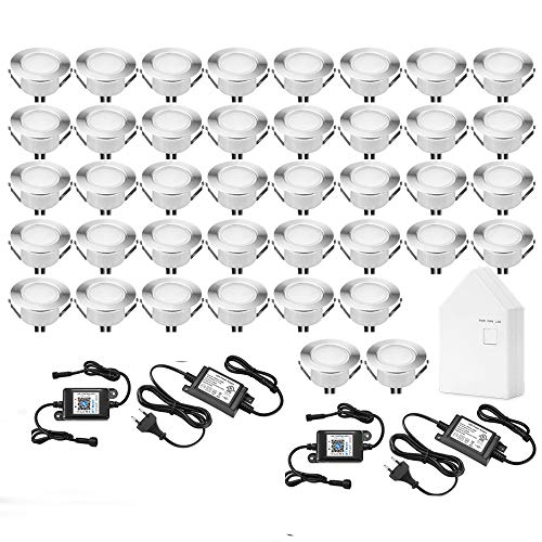 40er Bluetooth RGBWW Led Bodeneinbaustrahle Aussen 1.5W Ø61mm IP67 Wasserdicht LED Einbaustrahler Terrasse Küche Garten Led Lampe Full Kit von SUBOSI
