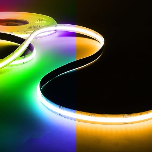 5M COB RGB+WW Warmweiß LED Streifen Strip Lichterkette 784LEDs/M 3920LEDs 24V RGBW Led Strips lichtband Dimmbar Verformbar LED lichter Keine Stromversorgung von SUBOSI