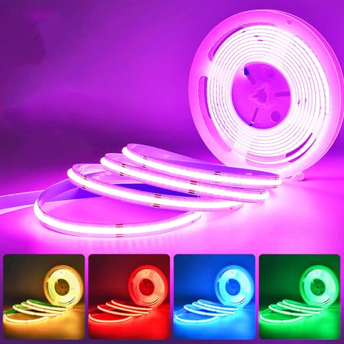 5M COB RGB LED Streifen Strip Lichterkette 576LEDs/M 2880LEDs 24V Band Lichtleiste Keine Stromversorgung,RGB Led Strips lichtband Dimmbar Verformbar LED lichter von SUBOSI