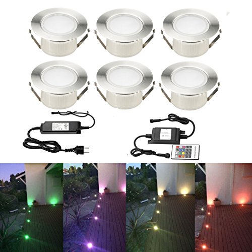 SUBOSI 6er Set Ø61mm Led Bodenstrahler Bodeneinbauleuchten Boden Licht IP67 DC12V Wasserdicht Einbauleuchten Außen Terrasse Küche Garten Spots außenbereich von SUBOSI