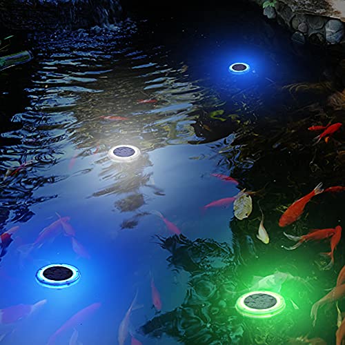 SUBOSI IP68 Solar Pool Licht Poolbeleuchtung Unterwasser, Beleuchtungen, Licht mit Lichtsensor, für Pool, Teich, Badewanne, Brunnen, Aquarium,Unterwasser von SUBOSI