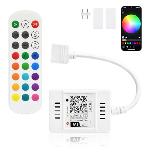 Wifi RGB Led Streifen Strip Kontroller Arbeitet mit Google Home Assistant/Alexa,Dimmer/Fernbedienung Arbeiten Controller DC12V-24V Für alle RGB led strip Band Lichtleiste von SUBOSI