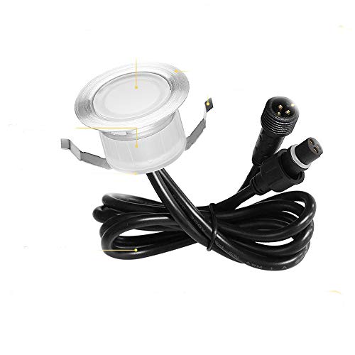 SUBOSI 1er 0.6W Warmweiß Kaltes Weiß, Weiß 3 in 1 LED Bodeneinbauleuchten 3000k-6000k Einbaustrahler, Ø30mm IP67 Wasserdicht LED Einbaustrahler Außen von SUBOSI