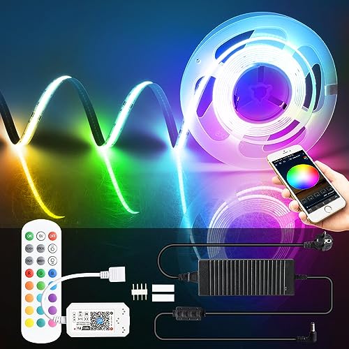 SUBOSI 5M WIFI COB RGB LED Streifen Strip Lichterkette 576LEDs/M 12V Dimmbar Verformbar LED Licht mit Ferbedienung,Band Lichtleiste Arbeitet mit Google Home Assistant/Alexaormbar LED Licht Band SUBOSI 5M WIFI COB RGB LED Streifen Strip Lichterkette 576LEDs/M 12V Dimmbar Verformbar LED Licht mit Ferbedienung,Band Lichtleiste Arbeitet mit Google Home Assistant/Alexaormbar LED Licht Band von SUBOSI