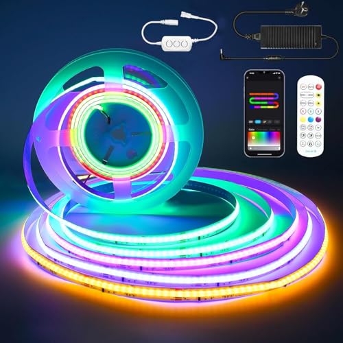 SUBOSI 5M WIFI Intelligent COB RGBWW+IC Warmweiß+Dynamische Farbe LED Streifen Strip Lichterkette 784LEDs/M 3920LEDs 24V LED Band Lichtleiste Arbeitet mit Google Home Assistant/Alexaz SUBOSI 5M WIFI Intelligent COB RGBWW+IC Warmweiß+Dynamische Farbe LED Streifen Strip Lichterkette 784LEDs/M 3920LEDs 24V LED Band Lichtleiste Arbeitet mit Google Home Assistant/Alexaz von SUBOSI