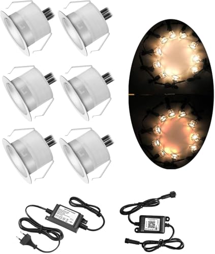 SUBOSI 10er Dimmbar LED Bodeneinbauleuchten Arbeitet mit Alexa,IFTTT,Wifi Wireless Smart Phone Ø45mm IP67 Wasserdicht LED Einbaustrahler Full Kit von SUBOSI