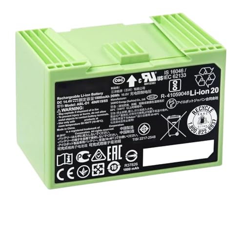SUBRAZRP Lithium-Ionen-Akku ABL-D1 14,4 V, 5000 MAh, Ersatzteile – Kompatibel Mit Roomba, E Und I-Serie Roboterstaubsaugern I3+ I4+ I7+ I8+(2600mAh) von SUBRAZRP