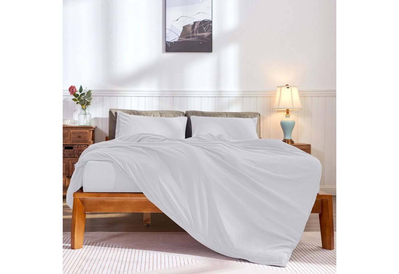 Bettwäsche 100% Polyester Bettwäsche-Sets, SUBRTEX, mit Reißverschluss von SUBRTEX