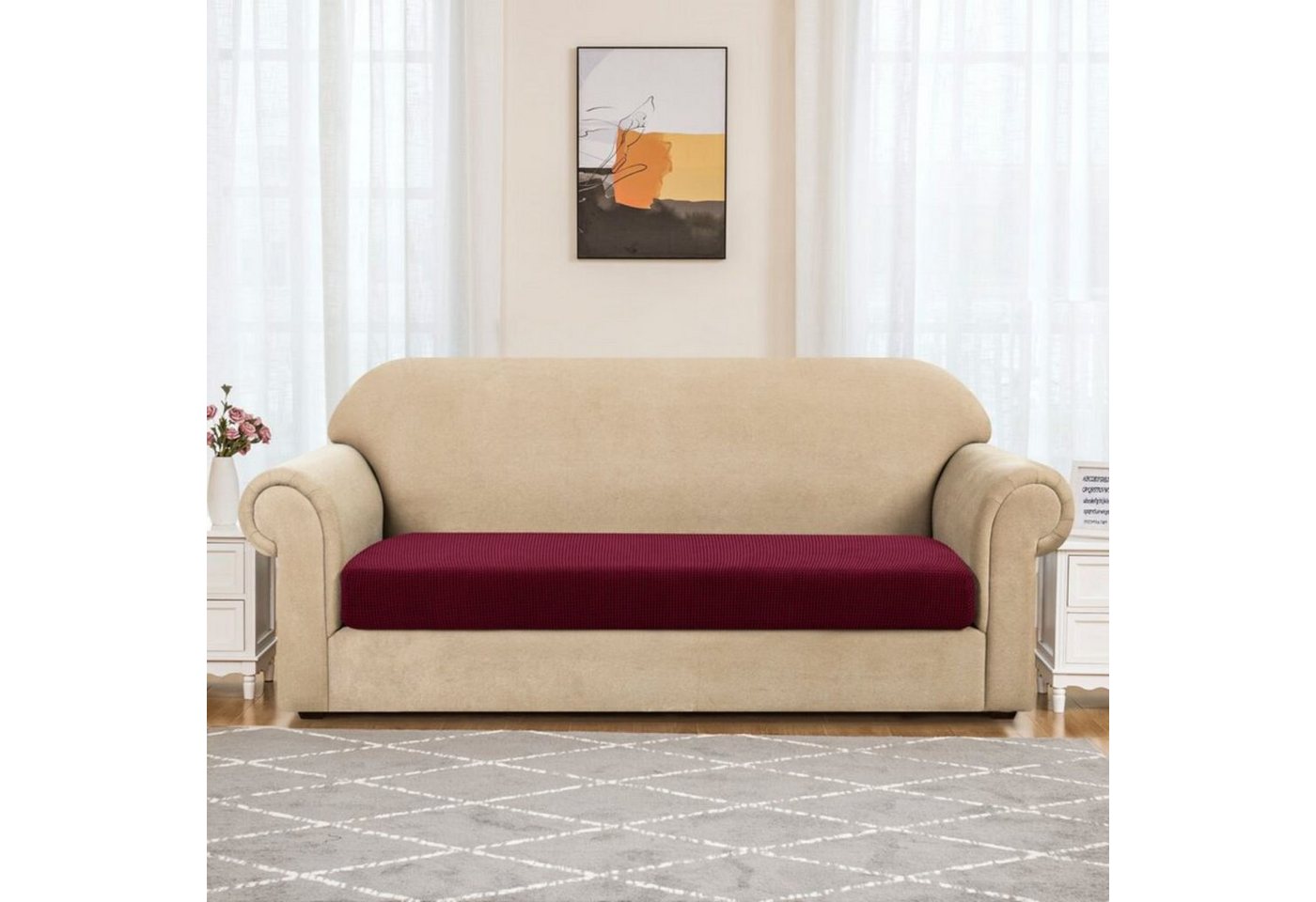 Sofahusse 1/2/3 Sitzer Sofa Sitzkissenbezug, SUBRTEX, Elastischer Stoff von SUBRTEX