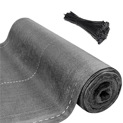 SUBTLETY 1,8x10m Gartensichtschutz Zaunblende aus 150g/m² HDPE, Sonnenschutz Schattiernetz mit Kabelbinder Windschutz Tennisblende Staubschutz Schattierungsnetz für Balkone Zäune (Grau) von SUBTLETY