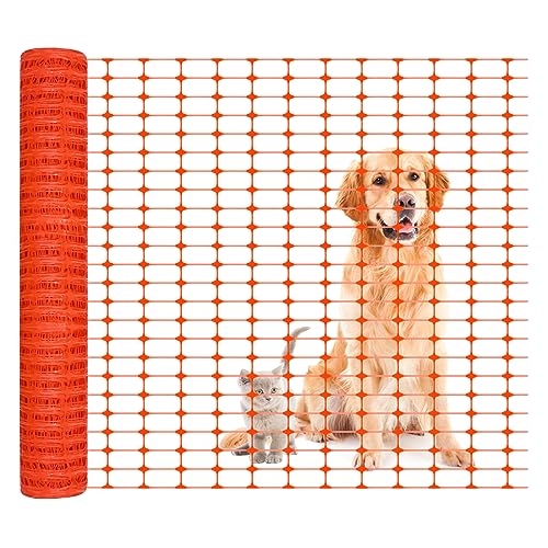 SUBTLETY 50㎡ Absperrzaun Kunststoff Sicherheitsschranken Hundezaun Plastik Maschendraht Netz Nutztierzäune Aufgerollter Gitterschutzzaun Sicherheitszaun Warnnetz für Garten Pool Camping Ranch (1x50m) von SUBTLETY