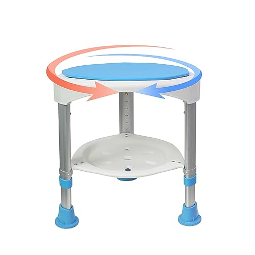 SUBTLETY Duschhocker 360° Drehbarer Badhocker 45-57 cm Höhenverstellbar Duschstuhl mit Ablage Duschhilfe Anti-Rutsch Aluminum Duschsitz Badestuhl Badsitz für Senioren Behinderte Schwangere SUBTLETY Duschhocker 360° Drehbarer Badhocker 45-57 cm Höhenverstellbar Duschstuhl mit Ablage Duschhilfe Anti-Rutsch Aluminum Duschsitz Badestuhl Badsitz für Senioren Behinderte Schwangere von SUBTLETY