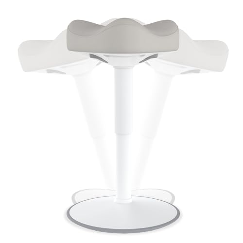 SUBTLETY Ergonomischer Bürohocker 57-82cm Höhenverstellbar Sitzhocker Dynamischer Arbeitshocker mit Schaumstoff Sitz & TPE Anti-Rutsch Polster Dreieck Wackelhocker für Zuhause, Laden & Büro (Grau) von SUBTLETY