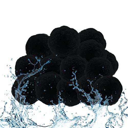 SUBTLETY Filterbälle 1400g Pool Filter Balls Sandfilteranlagen Poolfilter Kann 50kg Filtersand Ersetzen Sandfilter Ersatzprodukte Filterballs für Schwimmbad Aquarium Filterpumpe (Schwarz) von SUBTLETY