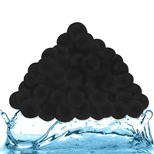 SUBTLETY Filterbälle 700g Pool Filter Balls Sandfilteranlagen Poolfilter Kann 25kg Filtersand Ersetzen Sandfilter Ersatzprodukte Filterballs für Schwimmbad Aquarium Filterpumpe (Schwarz) von SUBTLETY