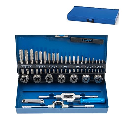 SUBTLETY Gewindeschneider Set 32 TLG. Gewindeschneidsatz Metrisch M2-M18 Wolframstahl Hohe Präzision Gewindebohrer Set Profi Schneideisensatz Gewinde Schneider Bohrer Werkzeug Set für DIY Heimwerker SUBTLETY Gewindeschneider Set 32 TLG. Gewindeschneidsatz Metrisch M2-M18 Wolframstahl Hohe Präzision Gewindebohrer Set Profi Schneideisensatz Gewinde Schneider Bohrer Werkzeug Set für DIY Heimwerker von SUBTLETY