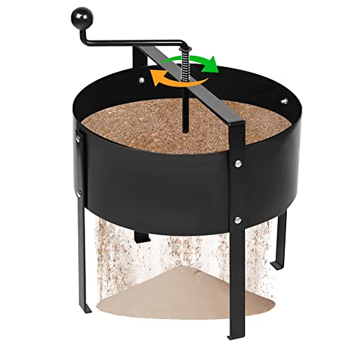 SUBTLETY Manuell Drehbarer Bodensieb Ø41cm Garten Kompost-Siebe Set mit Griff & Netz-Siebpfanne Metall Gartensieb Feinmaschiges Durchwurfsieb Handkurbelsieb für Erde Steine Sand Schmutz SUBTLETY Manuell Drehbarer Bodensieb Ø41cm Garten Kompost-Siebe Set mit Griff & Netz-Siebpfanne Metall Gartensieb Feinmaschiges Durchwurfsieb Handkurbelsieb für Erde Steine Sand Schmutz von SUBTLETY