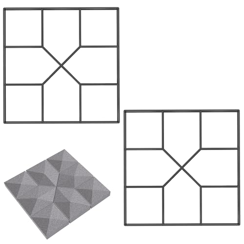 SUBTLETY Pflasterform DIY Gehweg Form Pflasterstein Gehwegplatten Pflastermacher Gießen Beton Schablone zur Herstellung von Garten Trittsteine, Pflastersteine, Terrassenplatten (Motive C, 2 Stück) von SUBTLETY