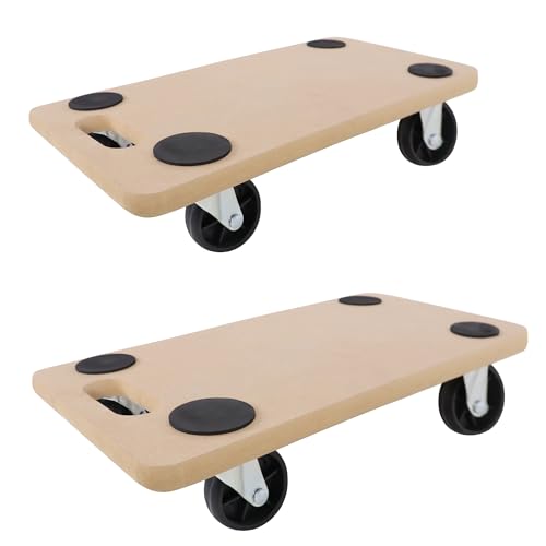 SUBTLETY Rollbrett Transportwagen Transporthilfe mit Rollen 58x29x11cm Tischtransportwagen Möbelroller mit Anti-Rutsch Pads Transport Rollbretter bis zu 200KG für Möbel Pflanzen Werkstatt (2 Stück) von SUBTLETY