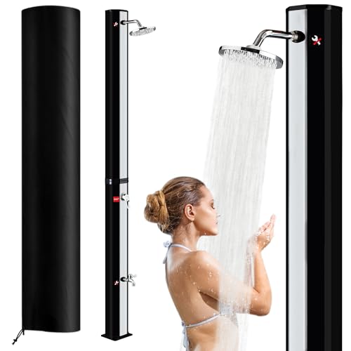 SUBTLETY Solardusche 35 Liter Solar Gartendusche System mit um 180° Drehbarem Duschkopf und Fußdusche Aussendusche Duschsäule Wassertemperatur bis 60℃ für Garten Camping Schwimmbädern (Silber+Schwarz) SUBTLETY Solardusche 35 Liter Solar Gartendusche System mit um 180° Drehbarem Duschkopf und Fußdusche Aussendusche Duschsäule Wassertemperatur bis 60℃ für Garten Camping Schwimmbädern (Silber+Schwarz) von SUBTLETY