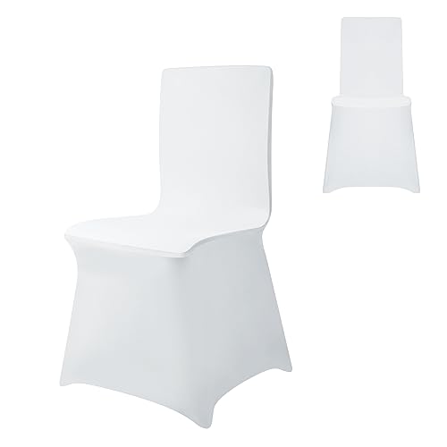 SUBTLETY Stuhlhussen Weiß 50 Stück Stretch Stuhlbezug Universal Hussen für Stühle Moderne Stuhlbezüge Waschbare Stuhlhüllen Stuhl Abdeckung Dekoration für Hochzeit Partys Festen Geburtstagsfeier von SUBTLETY