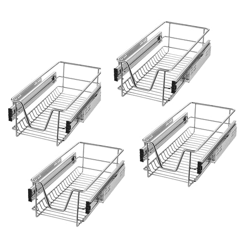 SUBTLETY Teleskopschublade Küchenschrank Organizer aus Metall Küchenschublade Korbauszug mit Führungsschienen Ausziehbare Schrankauszug Schubladeneinsätze für 30cm Breite Küchenschrank (4 Stück) SUBTLETY Teleskopschublade Küchenschrank Organizer aus Metall Küchenschublade Korbauszug mit Führungsschienen Ausziehbare Schrankauszug Schubladeneinsätze für 30cm Breite Küchenschrank (4 Stück) von SUBTLETY