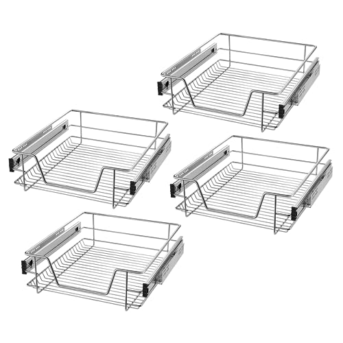 SUBTLETY Teleskopschublade Küchenschrank Organizer aus Metall Küchenschublade Korbauszug mit Führungsschienen Ausziehbare Schrankauszug Schubladeneinsätze für 50cm Breite Küchenschrank (4 Stück) SUBTLETY Teleskopschublade Küchenschrank Organizer aus Metall Küchenschublade Korbauszug mit Führungsschienen Ausziehbare Schrankauszug Schubladeneinsätze für 50cm Breite Küchenschrank (4 Stück) von SUBTLETY