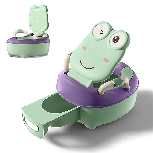 SUBTLETY Töpfchen für Kinder Kindertoilette Baby Toilette mit Haltgriff und Gepolstert Tragbarer Toilettentrainer Frosch Toilettensitz Ab 1-6 Jahr Jungen Mädchen Kindertöpfchen (Klassisch, Grün) von SUBTLETY