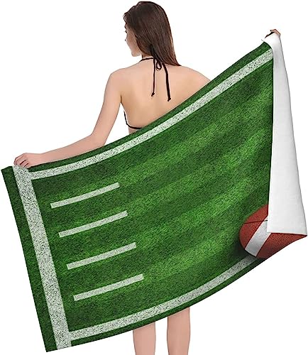 SUBURU American Football Strandtuch Kinder 70x150 cm, Weich Schnell Trocknen Microfaser Handtücher, 3D Strandhandtuch American Football Badetuch Strandlaken Handtuch, Herren Frauen Badetücher von SUBURU