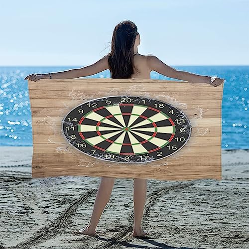 SUBURU Darts Strandtuch Groß 100x200 cm, Weich Schnell Trocknen Microfaser Handtücher, 3D Strandhandtuch Darts Badetuch Strandlaken Handtuch, Herren Frauen Badetücher von SUBURU