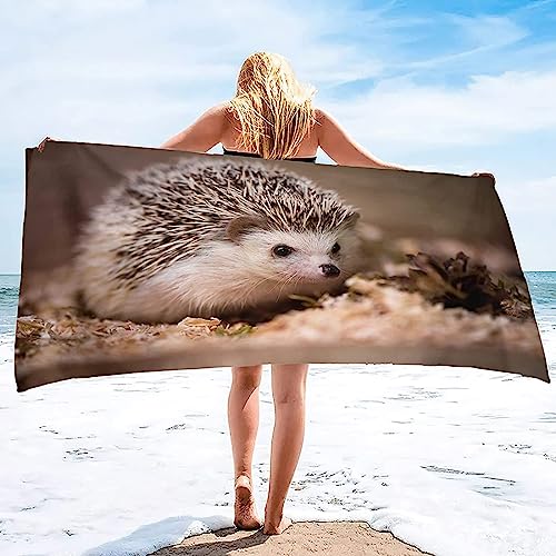 SUBURU Igel Strandtuch 80x160 cm, Weich Schnell Trocknen Microfaser Handtücher, 3D Strandhandtuch Igel Badetuch Strandlaken Handtuch, Herren Frauen Badetücher von SUBURU