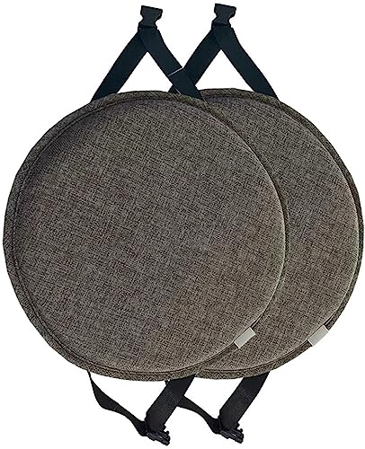 Rundes Hockerkissen/runde Stuhlkissen, 1/2/4 Packung, rutschfeste runde Kissenauflage für hohe Hockerstühle, Bistro-Barsitz (Farbe: Dunkelgrau, Größe: 30 cm (2 Stück)) von SUCADA