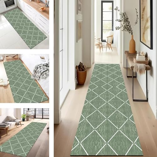 Läufer Flur Küche Waschbar rutschfest 100X300CM Teppichläufer Lang Küchenteppich Flurteppich Grün Küchenläufer Teppichmatten Korridor Wohnzimmer Schlafzimmer Meterware Schmutzfangmatte Fußmatte Läufer Flur Küche Waschbar rutschfest 100X300CM Teppichläufer Lang Küchenteppich Flurteppich Grün Küchenläufer Teppichmatten Korridor Wohnzimmer Schlafzimmer Meterware Schmutzfangmatte Fußmatte von SUCERU