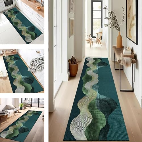 Läufer Flur Küche Waschbar rutschfest 100X500CM Teppichläufer Lang Küchenteppich Flurteppich Grün Küchenläufer Teppichmatten Korridor Wohnzimmer Schlafzimmer Meterware Schmutzfangmatte Fußmatte Läufer Flur Küche Waschbar rutschfest 100X500CM Teppichläufer Lang Küchenteppich Flurteppich Grün Küchenläufer Teppichmatten Korridor Wohnzimmer Schlafzimmer Meterware Schmutzfangmatte Fußmatte von SUCERU