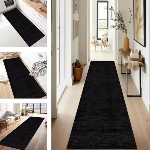 SUCERU Läufer Teppich Lang Flur Küche rutschfest Waschbar Korridor Teppichmatten Schwarz 70X200CM Küchenteppich Küchenläufer Modern Teppichläufer Flur Schlafzimmer Wohnzimmer Meterware Eingang SUCERU Läufer Teppich Lang Flur Küche rutschfest Waschbar Korridor Teppichmatten Schwarz 70X200CM Küchenteppich Küchenläufer Modern Teppichläufer Flur Schlafzimmer Wohnzimmer Meterware Eingang von SUCERU