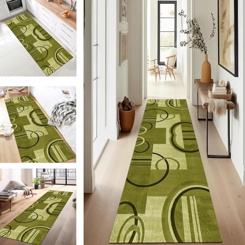 SUCERU Teppich Läufer Flur Diele Küche rutschfest Waschbar Dauerhaft 90X250CM Grün Abstrakt Teppichläufer für Wohnzimmer Korridor Schlafzimmer Büro Esszimmer Flurläufer Anpassbar Meterware SUCERU Teppich Läufer Flur Diele Küche rutschfest Waschbar Dauerhaft 90X250CM Grün Abstrakt Teppichläufer für Wohnzimmer Korridor Schlafzimmer Büro Esszimmer Flurläufer Anpassbar Meterware von SUCERU