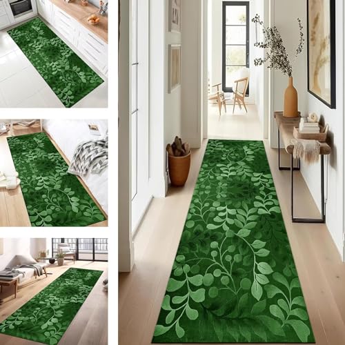 SUCERU Teppich Läufer Flur Küche rutschfest Waschbar 50X90CM Grün Küchenläufer Modern Abstrakt Schlafzimmer Kinderzimmer Wohnzimmer Meterware Teppichmatten Flurläufer SUCERU Teppich Läufer Flur Küche rutschfest Waschbar 50X90CM Grün Küchenläufer Modern Abstrakt Schlafzimmer Kinderzimmer Wohnzimmer Meterware Teppichmatten Flurläufer von SUCERU