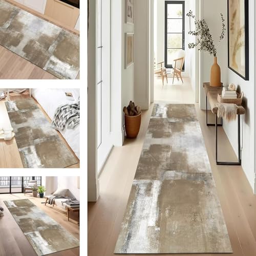 SUCERU Teppich Läufer Flur Küche rutschfest Waschbar Braun Grau 60X300CM Modern Büro Teppich Polyester Dauerhaft Fußmatte für Eingang Wohnzimmer Schlafzimmer Badezimmer Esszimmer Anpassbar SUCERU Teppich Läufer Flur Küche rutschfest Waschbar Braun Grau 60X300CM Modern Büro Teppich Polyester Dauerhaft Fußmatte für Eingang Wohnzimmer Schlafzimmer Badezimmer Esszimmer Anpassbar von SUCERU