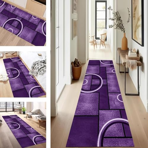 SUCERU Teppich Läufer Flur Küche rutschfest Waschbar Schmutzfangläufer Dauerhaft 100X150CM Violett Schwarz Korridor Teppichläufer Flurteppich für Wohnzimmer Schlafzimmer Büro Esszimmer Küchenläufer SUCERU Teppich Läufer Flur Küche rutschfest Waschbar Schmutzfangläufer Dauerhaft 100X150CM Violett Schwarz Korridor Teppichläufer Flurteppich für Wohnzimmer Schlafzimmer Büro Esszimmer Küchenläufer von SUCERU