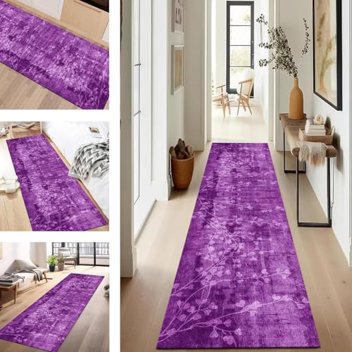 SUCERU Teppich Läufer Flur Küche rutschfest Waschbar Schmutzfangläufer Dauerhaft 40X200CM Violett Korridor Teppichläufer Flurteppich für Wohnzimmer Schlafzimmer Büro Esszimmer Küchenläufer SUCERU Teppich Läufer Flur Küche rutschfest Waschbar Schmutzfangläufer Dauerhaft 40X200CM Violett Korridor Teppichläufer Flurteppich für Wohnzimmer Schlafzimmer Büro Esszimmer Küchenläufer von SUCERU