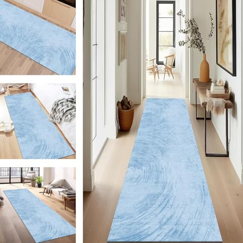 SUCERU Teppich Läufer Flur Küche rutschfest Waschbar Schmutzfangläufer Dauerhaft 50X350CM Blau Korridor Teppichläufer Flurteppich für Wohnzimmer Schlafzimmer Büro Esszimmer Küchenläufer SUCERU Teppich Läufer Flur Küche rutschfest Waschbar Schmutzfangläufer Dauerhaft 50X350CM Blau Korridor Teppichläufer Flurteppich für Wohnzimmer Schlafzimmer Büro Esszimmer Küchenläufer von SUCERU