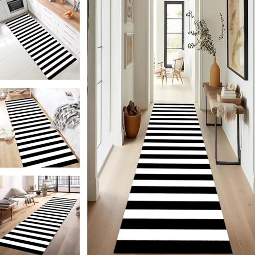 SUCERU Teppich Läufer Flur rutschfest Waschbar 100X180CM Polyester Wohnzimmer Teppich Schwarz Weiß Anpassbar Für Schlafzimmer Kinderzimmer Wäschereien Esszimmer Flurläufer Fußmatten SUCERU Teppich Läufer Flur rutschfest Waschbar 100X180CM Polyester Wohnzimmer Teppich Schwarz Weiß Anpassbar Für Schlafzimmer Kinderzimmer Wäschereien Esszimmer Flurläufer Fußmatten von SUCERU