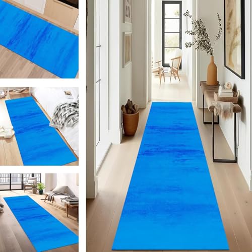 SUCERU Teppich Läufer Flur rutschfest Waschbar Schmutzfangmatte Teppichmatten Blau Korridor Teppichläufer Küchen 100X150CM Flurteppich Wohnzimmer Schlafzimmer Schmutzfangküchenläufer SUCERU Teppich Läufer Flur rutschfest Waschbar Schmutzfangmatte Teppichmatten Blau Korridor Teppichläufer Küchen 100X150CM Flurteppich Wohnzimmer Schlafzimmer Schmutzfangküchenläufer von SUCERU