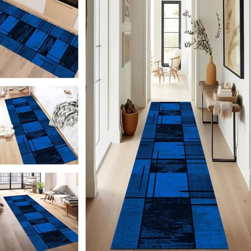SUCERU Teppich Läufer Flur rutschfest Waschbar Schmutzfangmatte Teppichmatten Blau Schwarz Korridor Teppichläufer Küchen 90X400CM Flurteppich Wohnzimmer Schlafzimmer Schmutzfangküchenläufer SUCERU Teppich Läufer Flur rutschfest Waschbar Schmutzfangmatte Teppichmatten Blau Schwarz Korridor Teppichläufer Küchen 90X400CM Flurteppich Wohnzimmer Schlafzimmer Schmutzfangküchenläufer von SUCERU