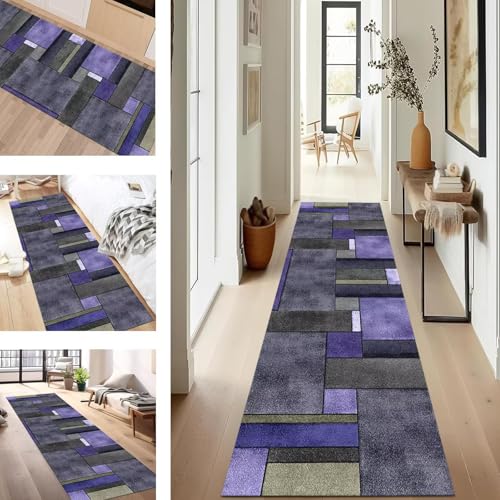 SUCERU Teppich Läufer Flur rutschfest Waschbar Schmutzfangmatte Teppichmatten Blau-Violett Grau Korridor Teppichläufer Küchen 120X500CM Flurteppich Wohnzimmer Schlafzimmer Schmutzfangküchenläufer SUCERU Teppich Läufer Flur rutschfest Waschbar Schmutzfangmatte Teppichmatten Blau-Violett Grau Korridor Teppichläufer Küchen 120X500CM Flurteppich Wohnzimmer Schlafzimmer Schmutzfangküchenläufer von SUCERU
