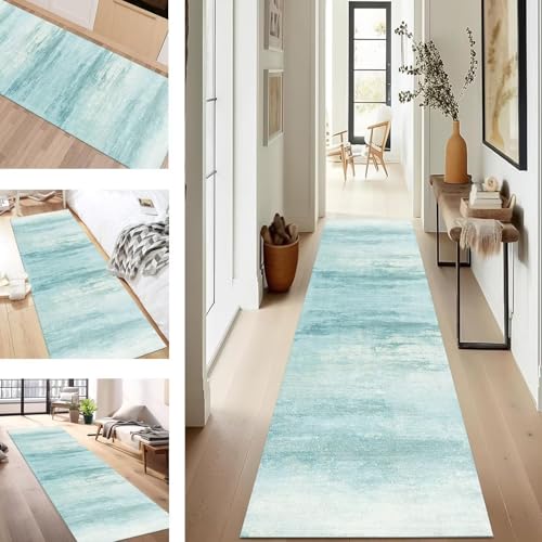 SUCERU Teppich Läufer Flur rutschfest Waschbar Schmutzfangmatte Teppichmatten Cyan Korridor Teppichläufer Küchen 120X500CM Flurteppich Wohnzimmer Schlafzimmer Schmutzfangküchenläufer SUCERU Teppich Läufer Flur rutschfest Waschbar Schmutzfangmatte Teppichmatten Cyan Korridor Teppichläufer Küchen 120X500CM Flurteppich Wohnzimmer Schlafzimmer Schmutzfangküchenläufer von SUCERU
