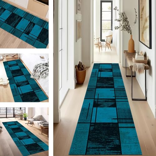 SUCERU Teppich Läufer Flur rutschfest Waschbar Schmutzfangmatte Teppichmatten Cyan Schwarz Korridor Teppichläufer Küchen 100X100CM Flurteppich Wohnzimmer Schlafzimmer Schmutzfangküchenläufer SUCERU Teppich Läufer Flur rutschfest Waschbar Schmutzfangmatte Teppichmatten Cyan Schwarz Korridor Teppichläufer Küchen 100X100CM Flurteppich Wohnzimmer Schlafzimmer Schmutzfangküchenläufer von SUCERU
